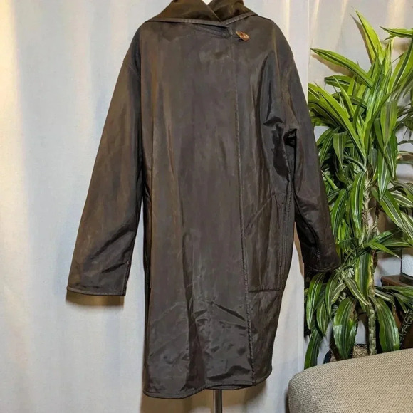 Mycra Pac Brown Coat Velvet Fleece Hood Size Medium Large Donatella - Picture 3 of 12